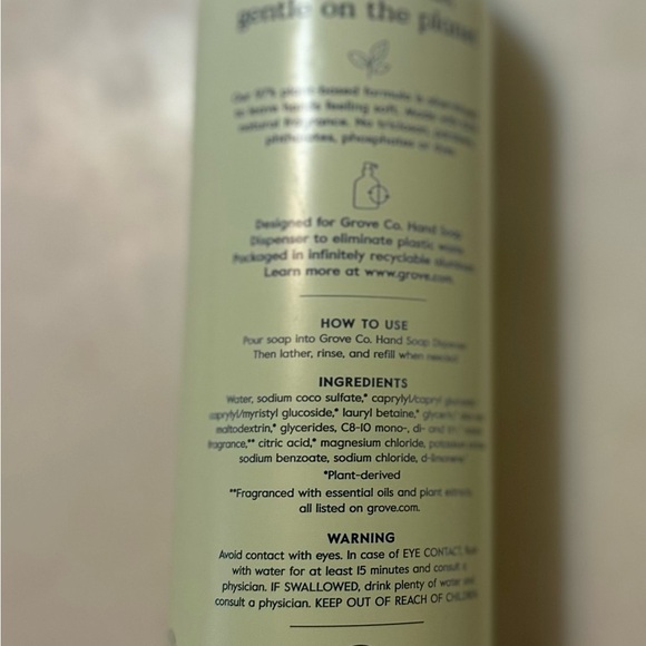 Grove Co. hydrating hand soap refill - Picture 3 of 3